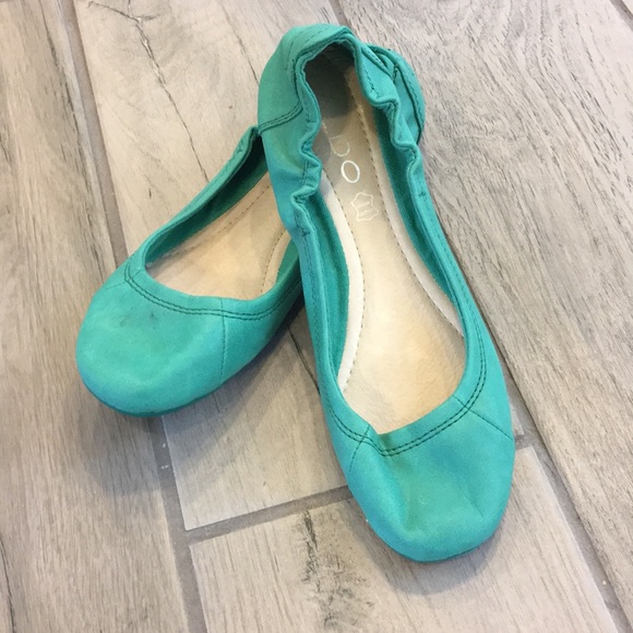 teal ballerina flats